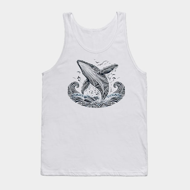 Tribal Humpback Whale Tank Top by JohnTy